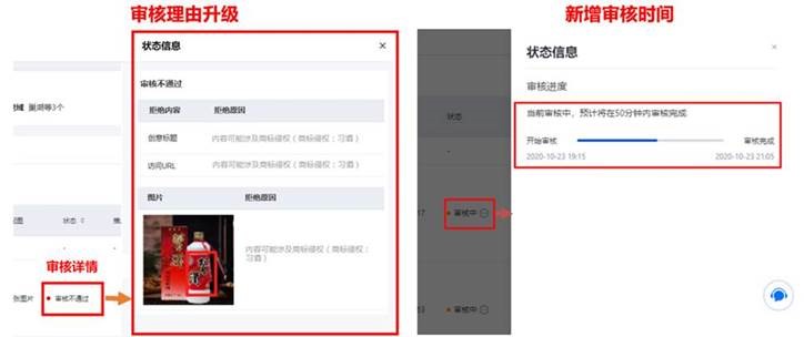 信息流新增“审核拒绝理由”和“预估审核时间”--全流量上线