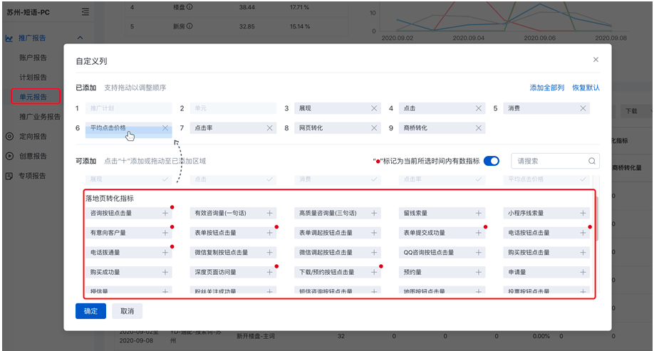 搜索单元报告新增转化指标全量上线